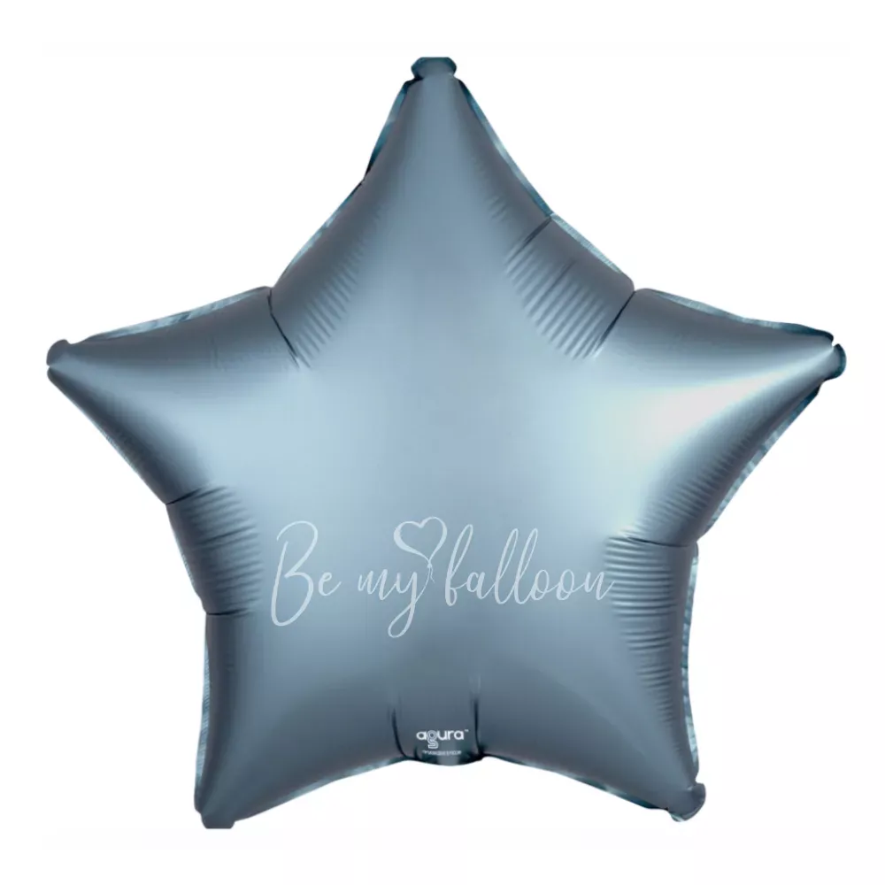 21" Helium foil satin Grey Star balloon