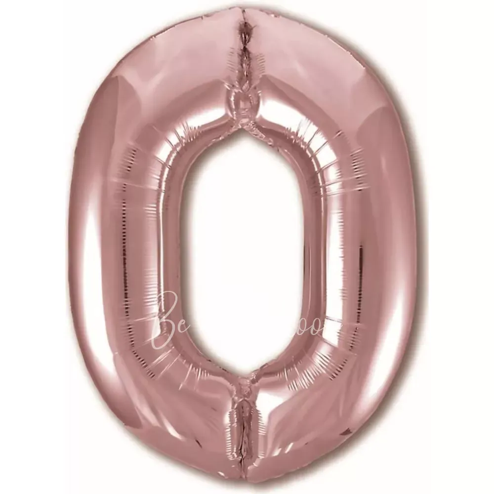 40" Helium foil gloss Rose gold Number 0 balloon