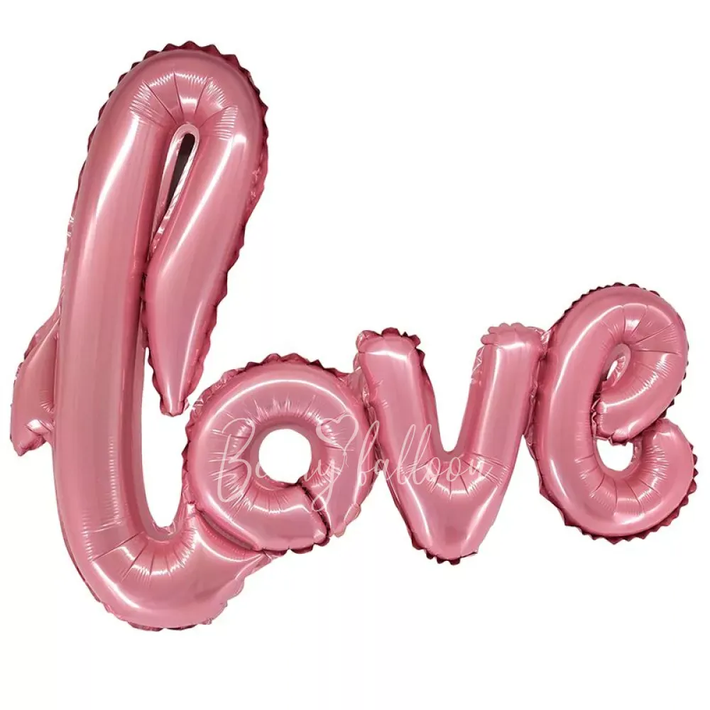 39" Air-filled foil pink Phrase Love balloon