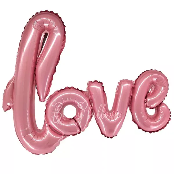 39" Air-filled foil pink Phrase Love balloon