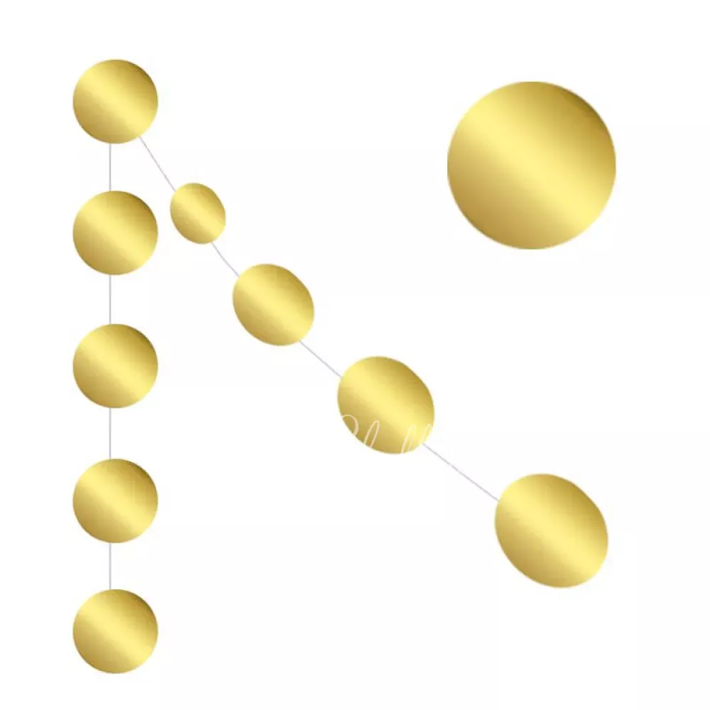 2.5м Гирлянда круги золотые