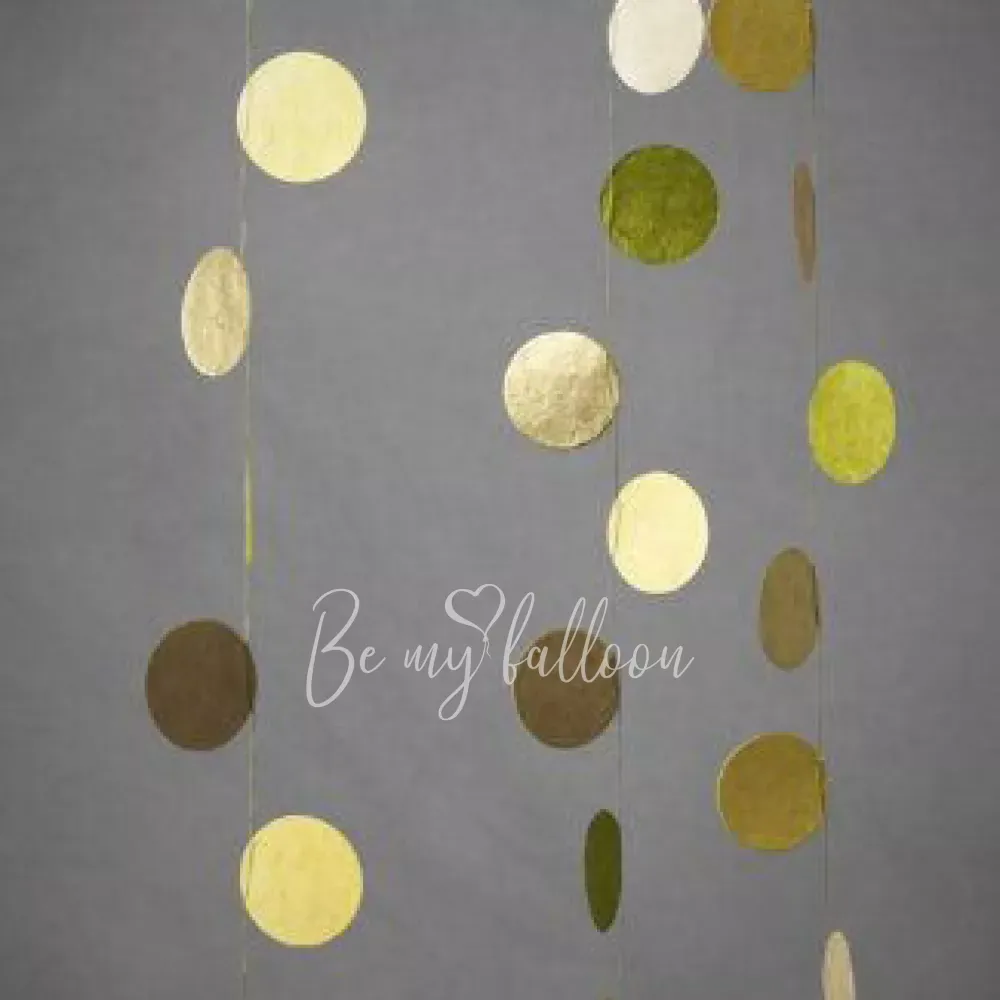 2.5м Гирлянда круги золотые