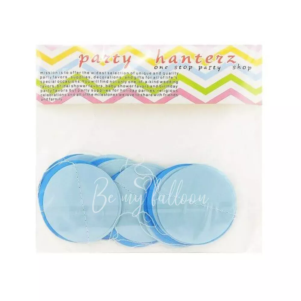 2.1м Гирлянда круги синий микс