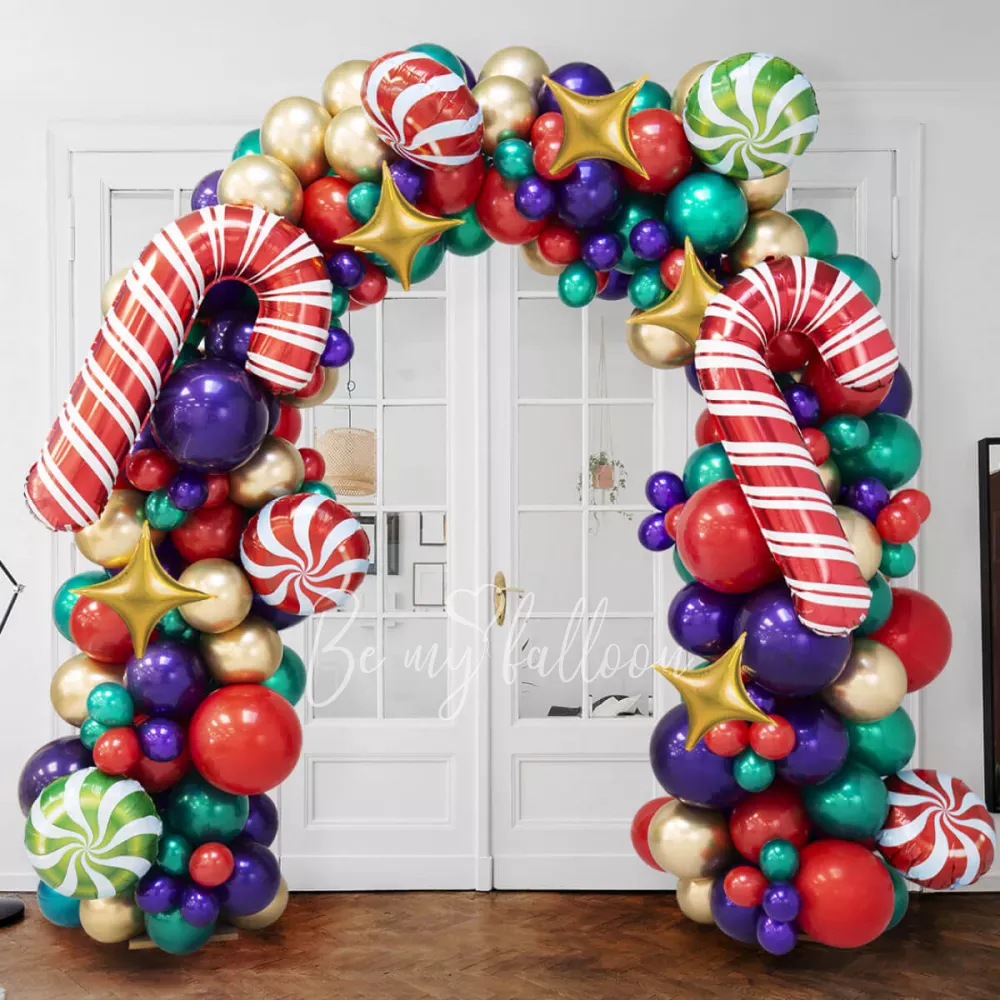 6m Bright Christmas Organic balloon arch