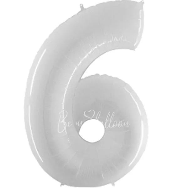 40 " احباط أرقام 6 الأبيض فليكس المعادن